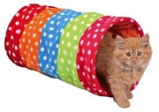  4291 Тоннель для кошки  25 х 50 см, флис, горошек