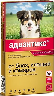 Адвантикс 250 для собак от 10 до 25кг (4пипх2,5мл)