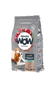 ALPHAPET WOW SUPERPREMIUM корм для взрослых собак мелких пород с чувствительным пищеварением с ягненком и бурым рисом 900гр