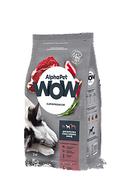 ALPHAPET WOW SUPERPREMIUM корм для взрослых собак средних пород с говядиной и сердцем 2кг