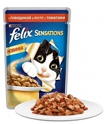  Felix sensations 85 гр. в удивительном соусе,говядина с томатами. 